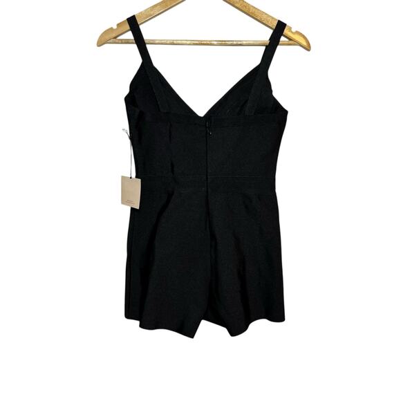 NWT Superdown Destiny Bandage Romper Shorts Size MEDIUM Black BodyCon Stretch - Picture 3 of 14